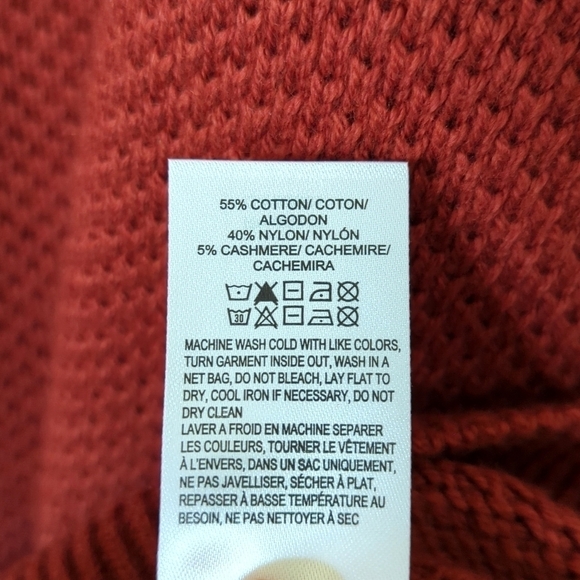 Lucky Brand Cloud Soft Cashmere Blend Classic Knit Henley Sweater Terra Cotta L - Picture 5 of 12